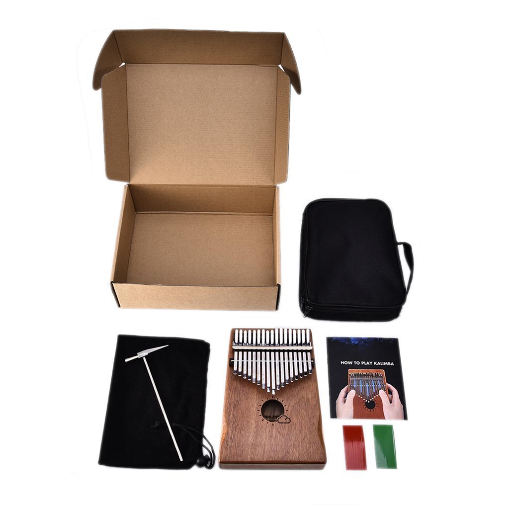 17 Keys Kalimba Thumb Piano Finger Instrument for Kids Musical Toy Brown