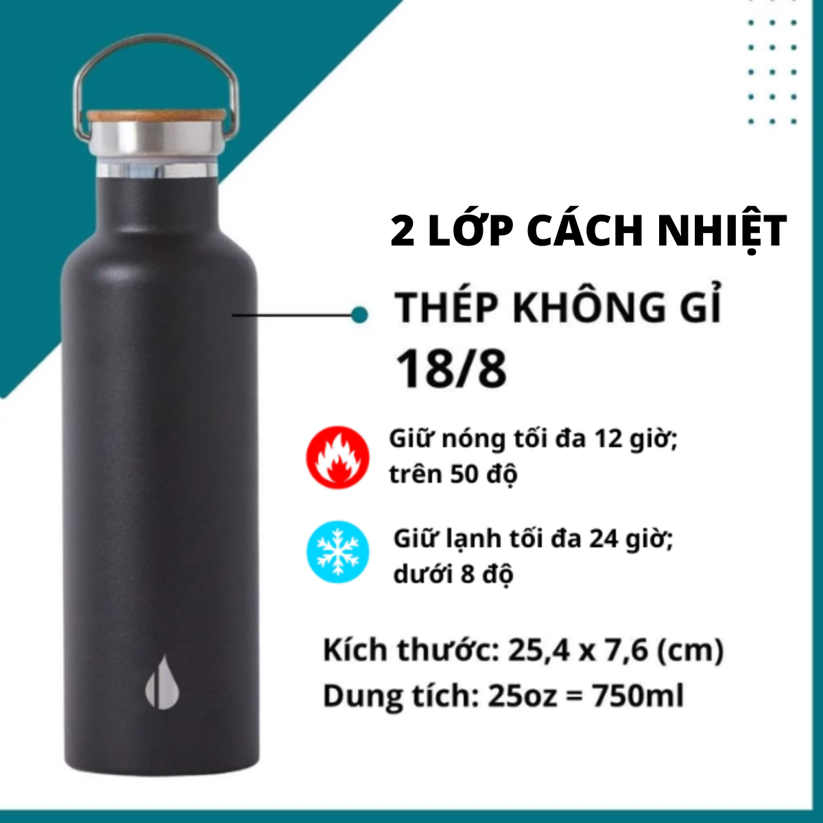 BÌNH GIỮ NHIỆT ELEMENTAL CLASSIC MÀU TRƠN