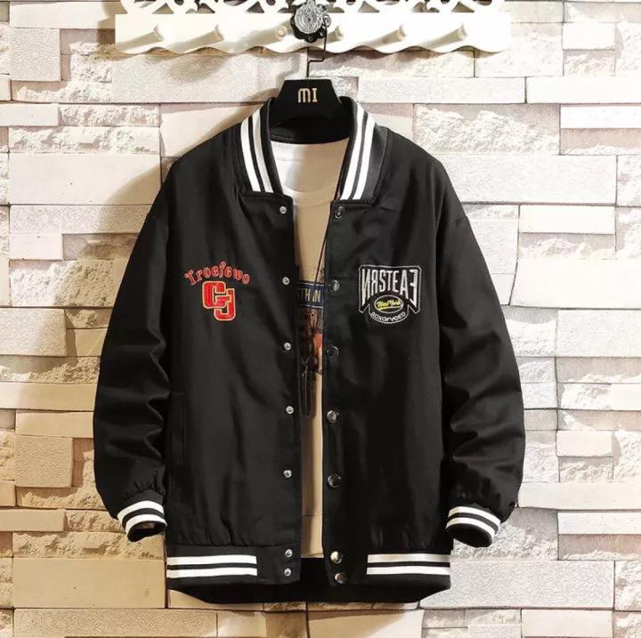 Áo khoác Bombor GJ , Varsity Jacket nam nữ form rộng chất kaki 2 lớp , Áo bóng chày local brand unisex - Gin Store