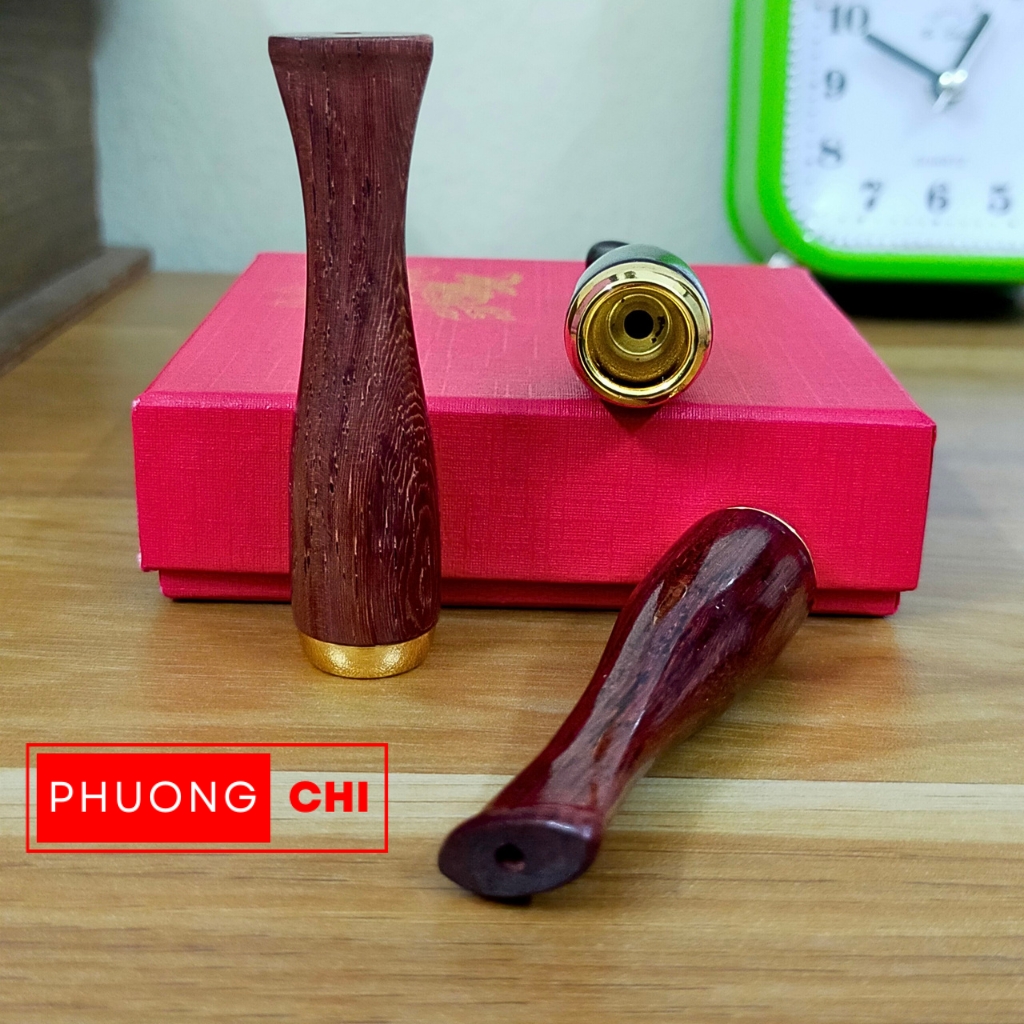 Tẩu Bắt Tóp Xì_Gà mini Ring 22-27 chất liệu gỗ đầu đồng mạ vang' - quà tặng ý nghĩa cho nam giới | Mỹ Nghệ Phương Chi