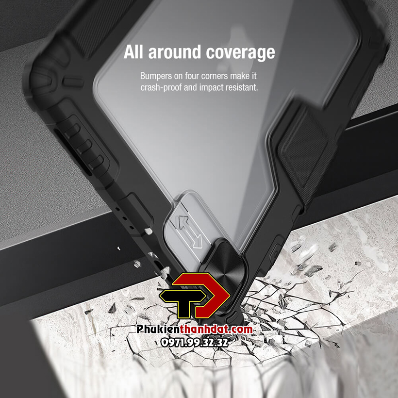 Bao da chống sốc cho iPad Pro 11 2022 M2 chính hãng Nillkin Bumper có ngăn đựng bút - Hàng chính hãng
