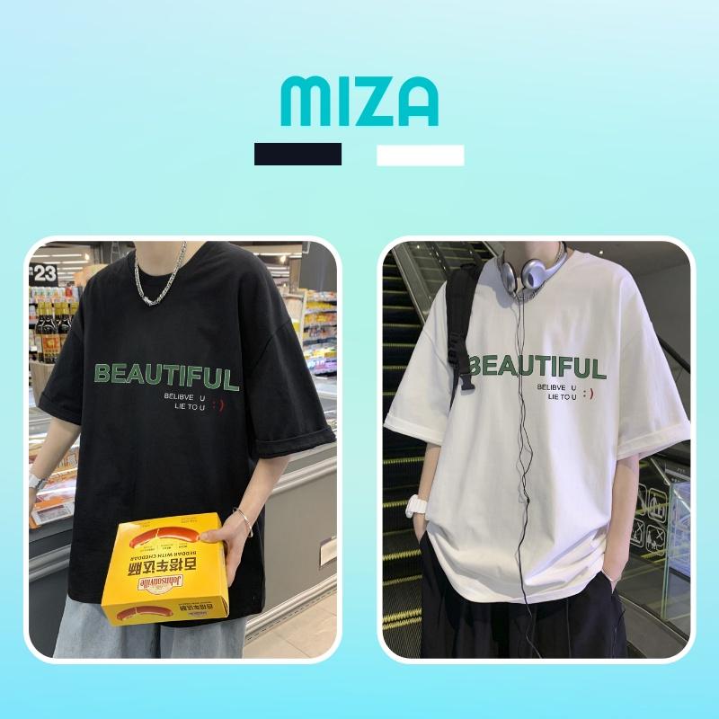 Áo thun nam nữ unisex tay lỡ sweater phông form rộng teen cổ tròn oversize cotton giá rẻ basic đen trắng tee BEAUTIFUL