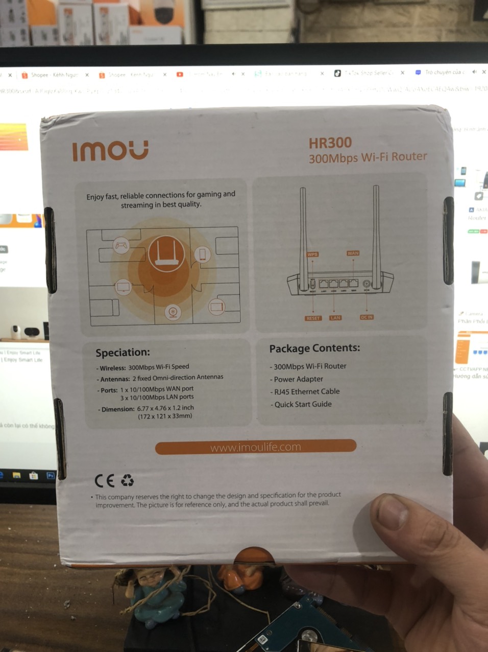 bộ phát wifi Imou HR300 chuẩn N 300Mbps 2.4GHZ , 1 Wan - 3 lan, có tính năng thu phát wifi - Hàng chính hãng bảo hành 24 tháng