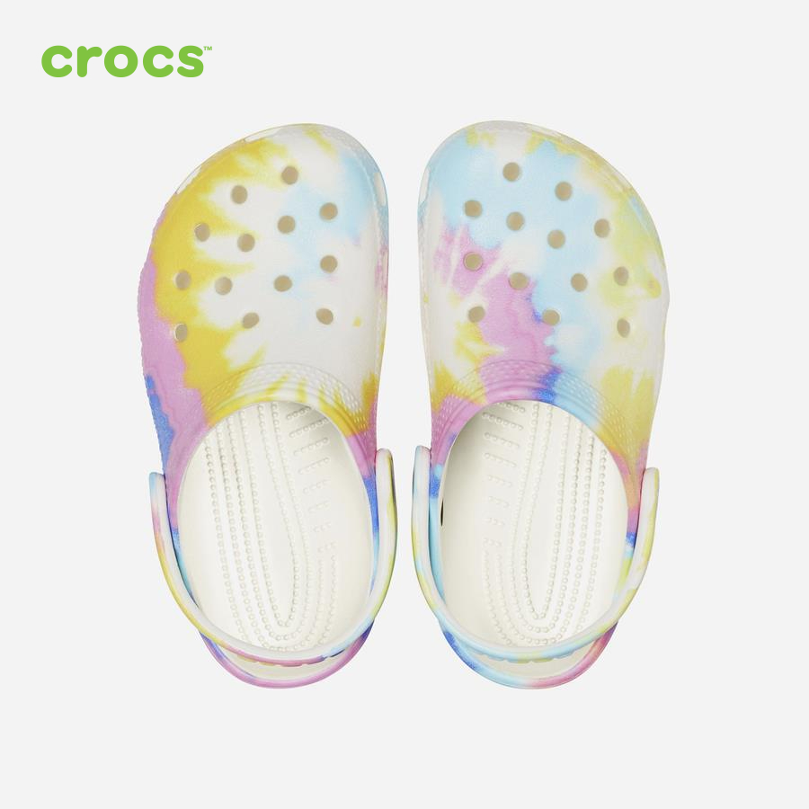 Giày lười trẻ em Crocs FW Classic Clog Kid Tie Dye Graphic Whi/Mlti - 206995-94S
