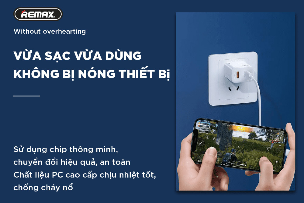 Củ sạc nhanh chuẩn kép PD và QC3.0 Remax RP-U88 công suất 20W - Hàng chính hãng