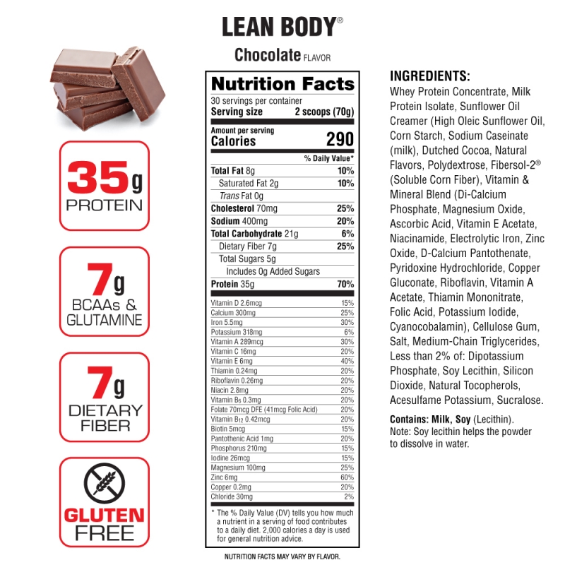 Labrada Lean Body, Sữa Thay Thế Bữa Ăn Tiện Lợi, Bổ Sung 35G Protein, Vitamin Khoáng Chất Thiết Yếu, Tăng Cơ Nạc, Đốt Mỡ