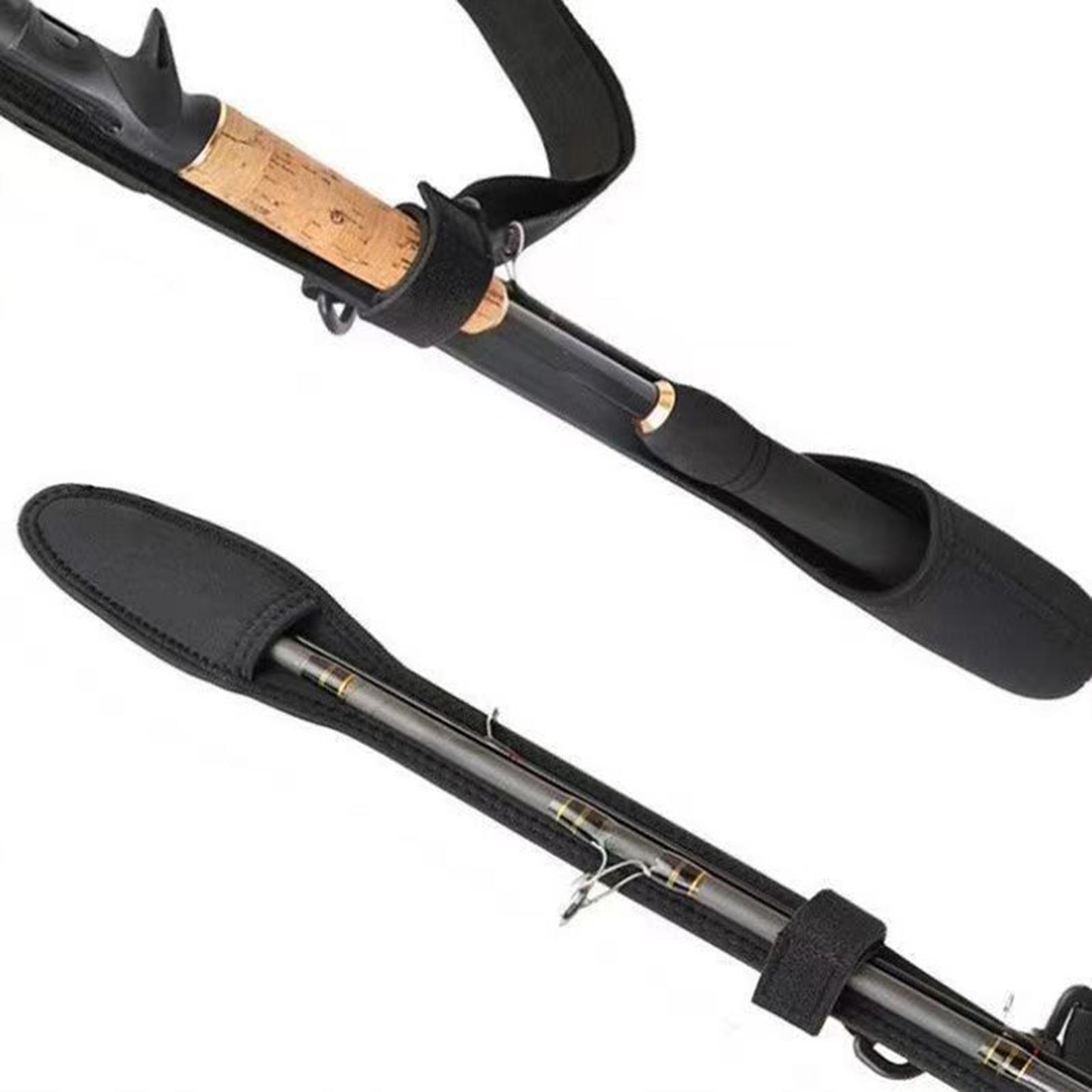 Portable Fishing Rod Shoulder Belt Polyester with Protective Case Adjustable Durable Fishing Pole Strap for Travel