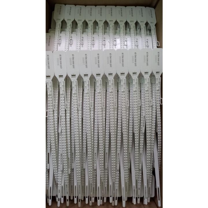 Seal nhựa niêm phong dạng dây dẹt in seri cho xe hàng