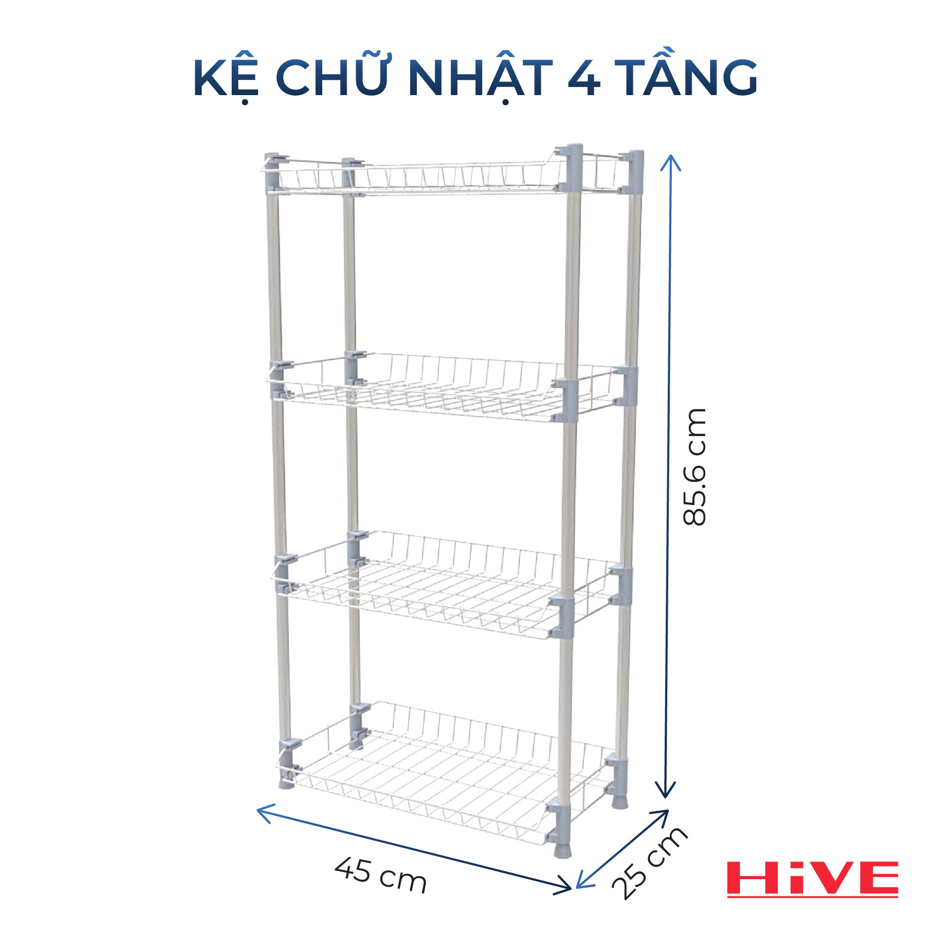 Kệ Hình Chữ Nhật 2/3/4 Tầng Cao Cấp