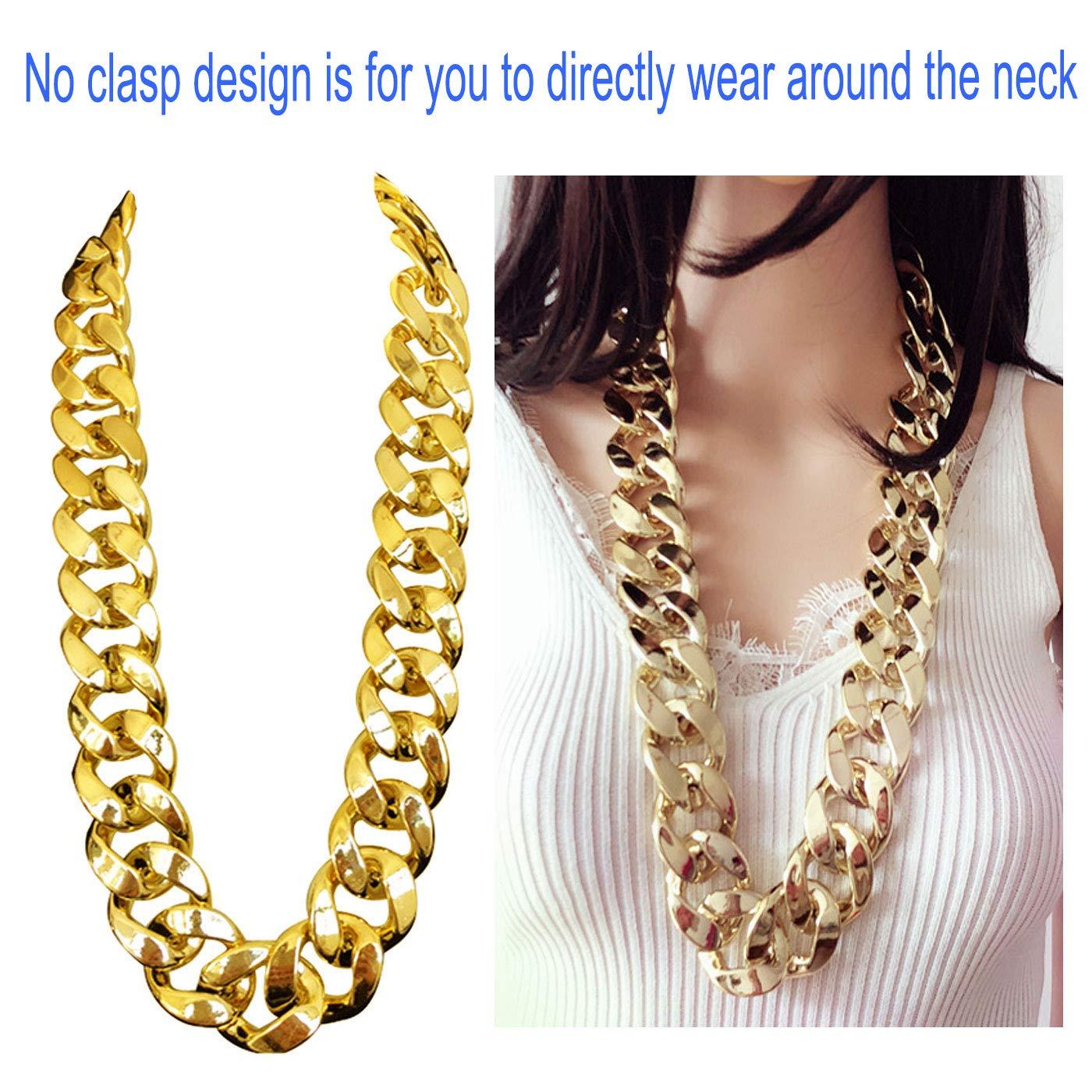 Vòng Cổ Chunky Nam, Dây Chuyền Vàng Giả Rapper Thập Niên 90 Hip Hop Vòng Cổ Vàng Giả