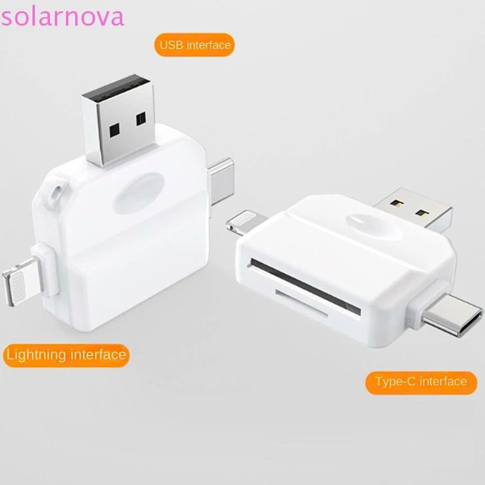 Đầu Chuyển 5 Trong 1 Cho Micro Thu Âm Không Dây Cài Áo Type-c / IOS / USB sang thẻ SDTF Cho Điện Thoại Smartphone Máy Tính PC Laptop Máy Ảnh Lens OTG - Hàng Nhập Khẩu