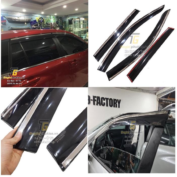 Bộ vè che mưa dành cho Toyota Corolla Cross viền INOX cao cấp