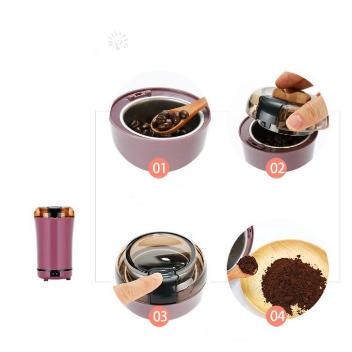 Máy Xay Hạt Khô, Máy Xay Bột Ngũ Cốc, Cafe, Thảo Dược, ... Các Loại Hạt Cực Nhanh - Lưỡi Máy Sắc Bén Inox 304, Công Suất Khoẻ Xay Siêu Mịn