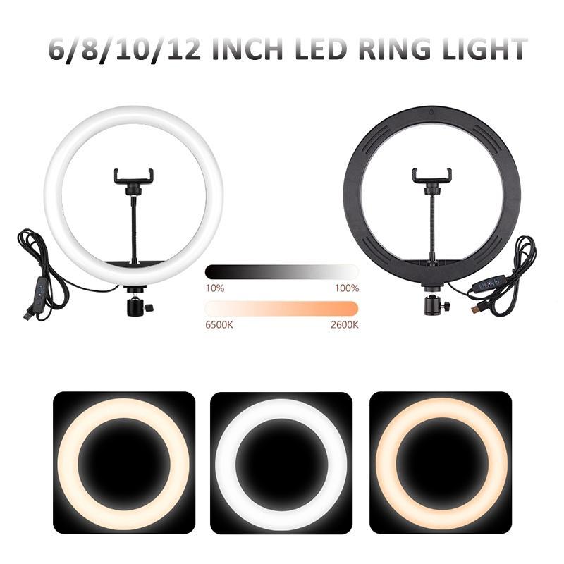 Đèn Led Tròn Hỗ Trợ Chụp Ảnh Cho Điện Thoại