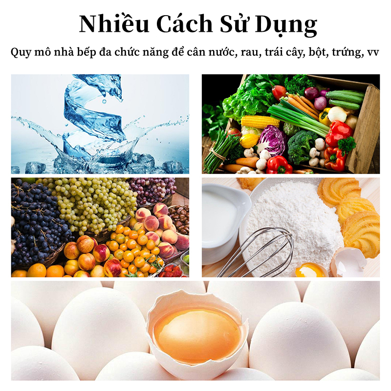 Cân tiểu ly điện tử nhà bếp mini định lượng 0.1g - 10kg làm bánh, độ chính xác cao cân thực phẩm, sử dụng 2 viên pin