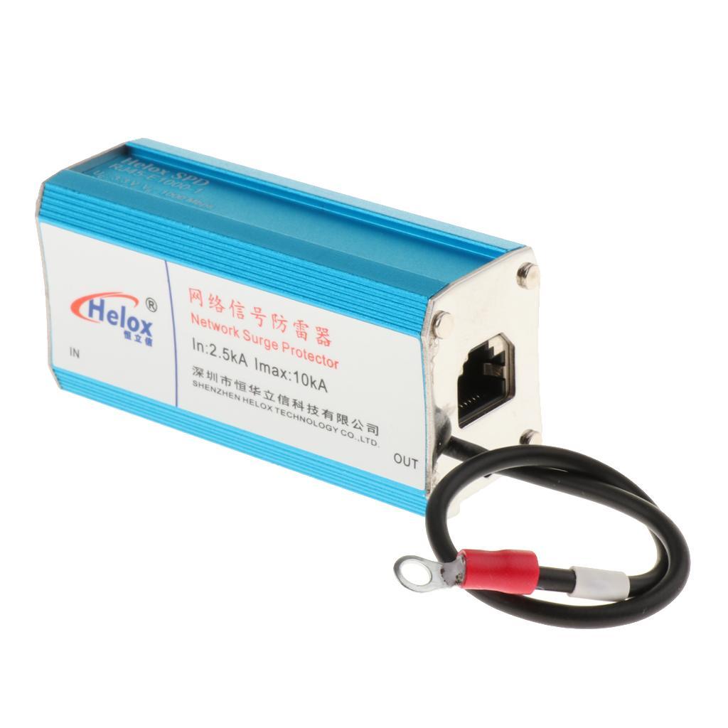 Blue 1000M RJ45 Ethernet Network Device Surge Protector Arrester#3
