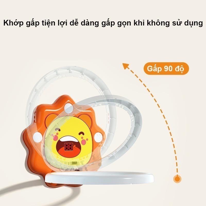 Đồ chơi bóng rổ cho bé có tích điểm tự động hình sư tử đáng yêu, trò chơi vận động cho bé