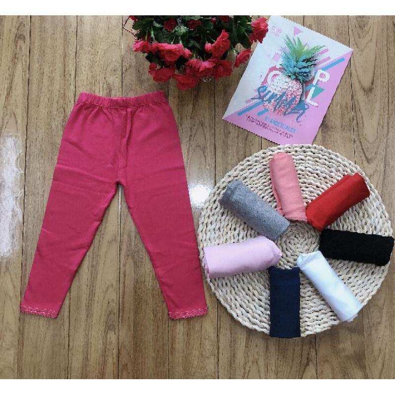 Quần Legging Dài Trơn Bé Gái (Có size 7-41kg) - Q27