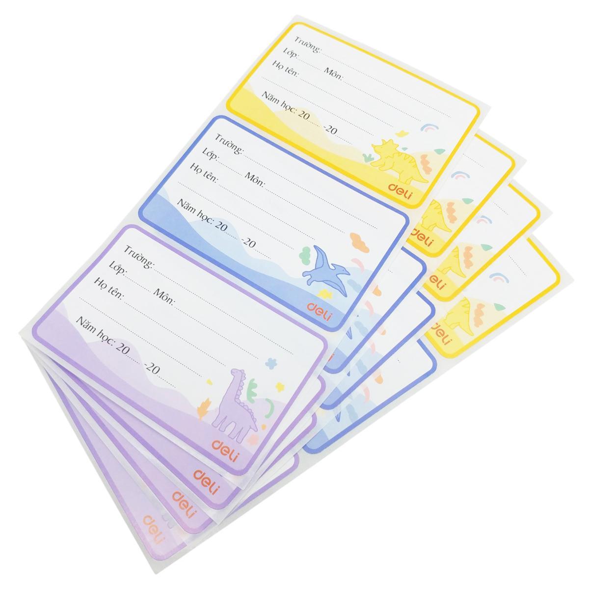 Nhãn Vở Học Sinh 3 Ô - Deli CA901 (12 Nhãn) - Mẫu 1