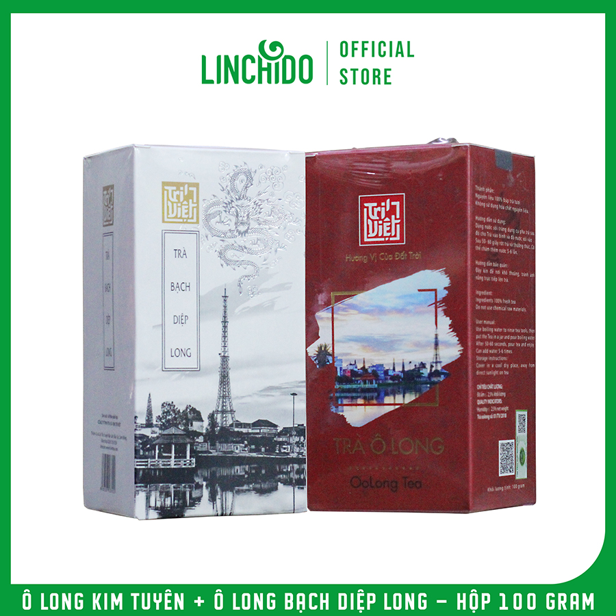 Combo 2 Hộp Trà Ô Long Kim Tuyên Và Ô Long Bạch Diệp Long - Hộp 100Gram