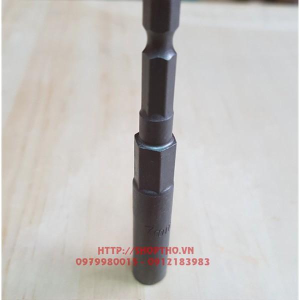 Đầu bắn bulong tuýp dài - chuôi máy bắn vít - cỡ 7mm