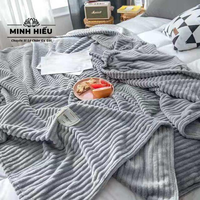 Chăn tuyết nhung kẻ tăm, chăn văn phòng, chăn mùa đông 2mx2m2 hàng cao cấp, nhiều màu siêu mềm mịn