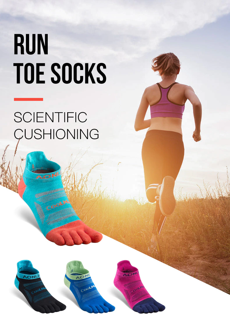 Combo 3 Đôi Tất Xỏ Ngón Chạy Bộ Marathon Đạp Xe Leo Núi Aonijie E4801