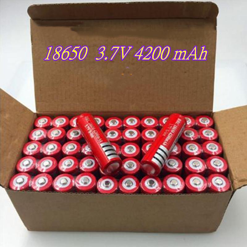 2-10 Chiếc Mới 100% Chính Hãng Pin Sạc 18650 18650 4200 MAh 3.7 V Cho Đèn Pin LED Đèn Pin + Sạc USB Điện Áp Danh Định: 3.7V