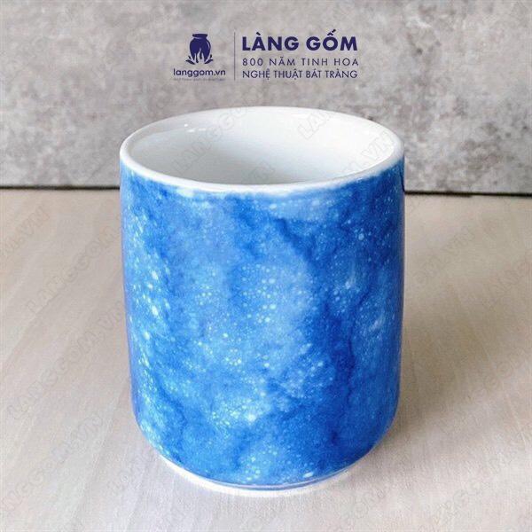 Cốc uống nước, Ly sứ vân đá dáng cốc trụ - Gốm sứ Bát Tràng cao cấp - Làng Gốm Bát Tràng