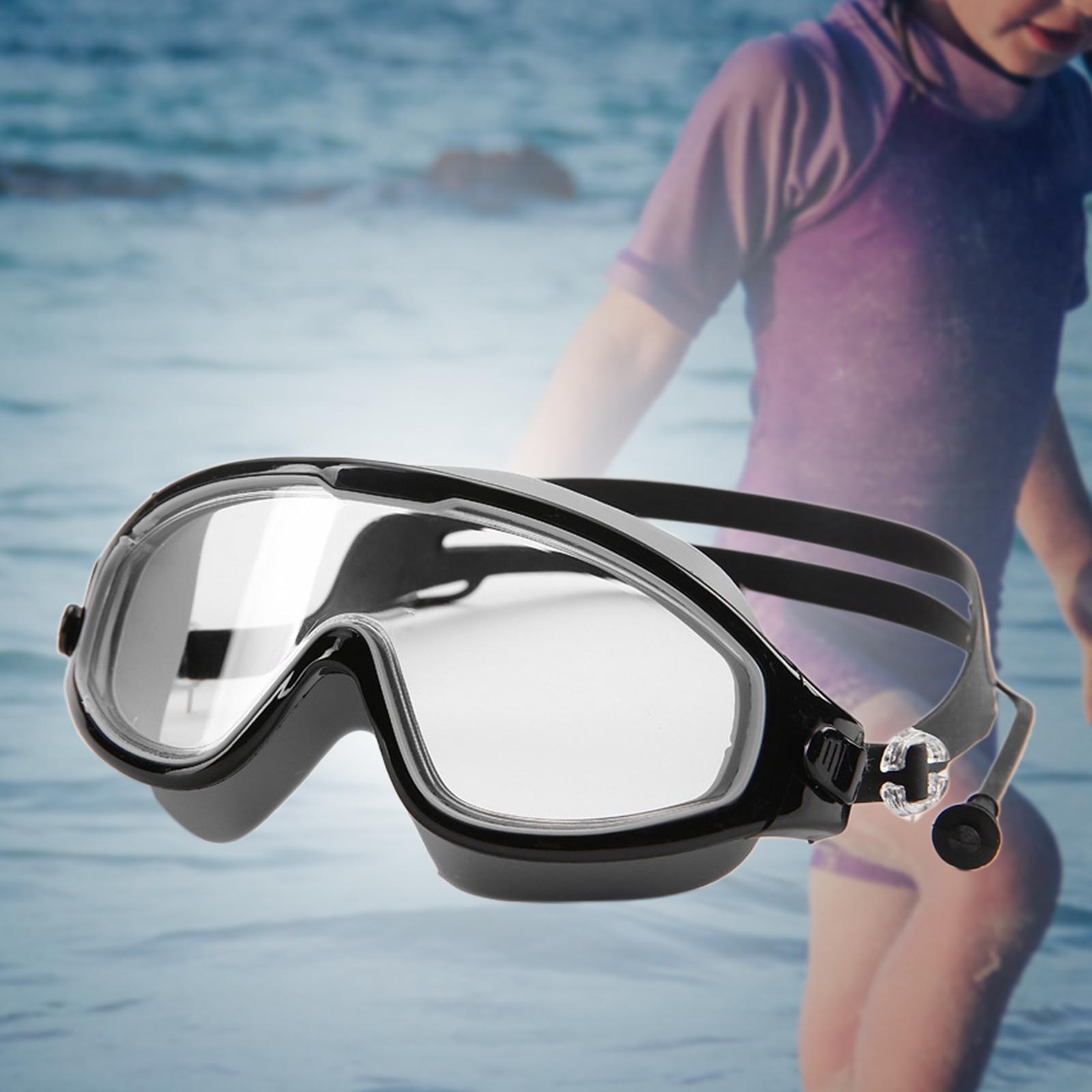 Kids Swim Goggles with Earplug Adjustable for Kids 6-14 Teenagers Boys Girls