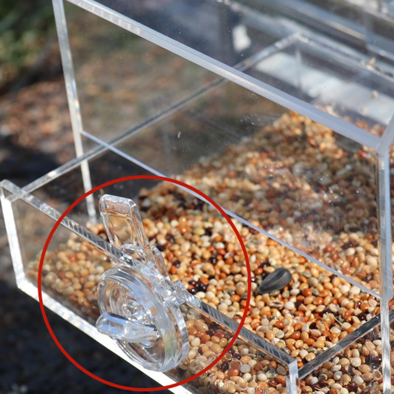 Clear Bird Cage Feeder Acrylic Hanging Pet Feeder Food Dish Feeding Box