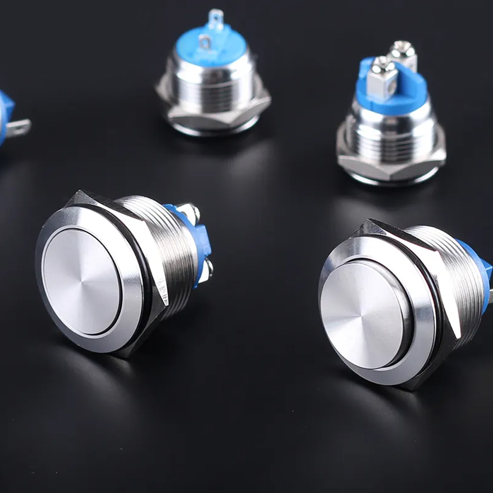 Nút công tắc, Nút nguồn Nhấn nhả, Nhấn đề 16mm  Vỏ INOX chống nước