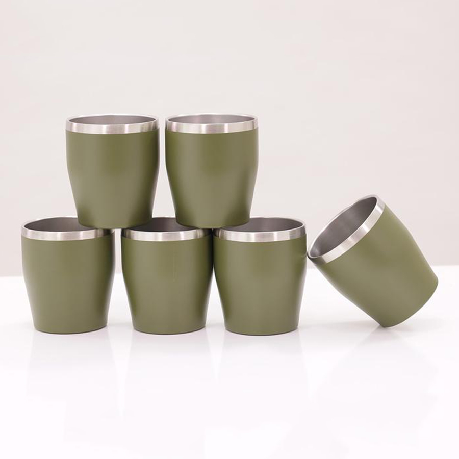 Combo 6 Cốc giữ nhiệt inox Trino 350ml, Bằng Inox 304, Thành cao 9.3cm, Miệng rộng 8.2cm, Hộp đựng Catton