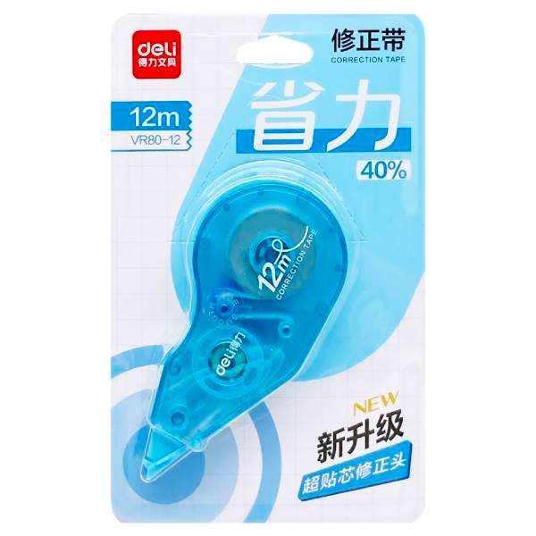 Bút Xóa Kéo Trợ Lực - 5mm x 12m - Deli VR80-12 - Màu Xanh Dương