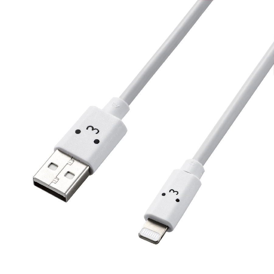 COMBO Củ sạc 2 cổng USB-A 24W ELECOM MPA-ACU05 + Cáp Sạc L.ight. ning ELECOM MPA-FUAL - Hàng Chính Hãng