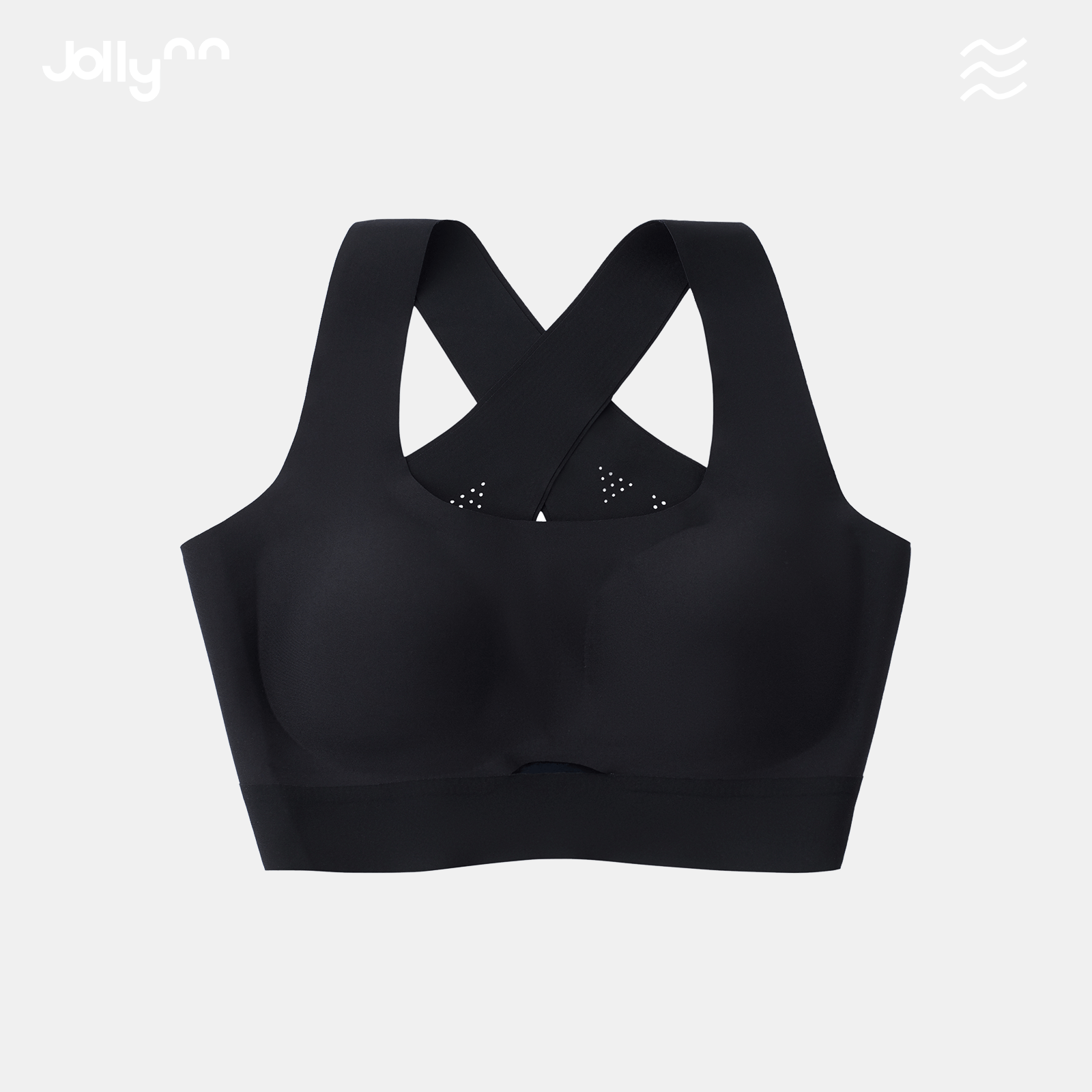 Áo ngực thể thao Jollynn Cheer X Sport Bra không gọng, dây xoắn X, vừa vặn, thông gió tốt, màu trơn