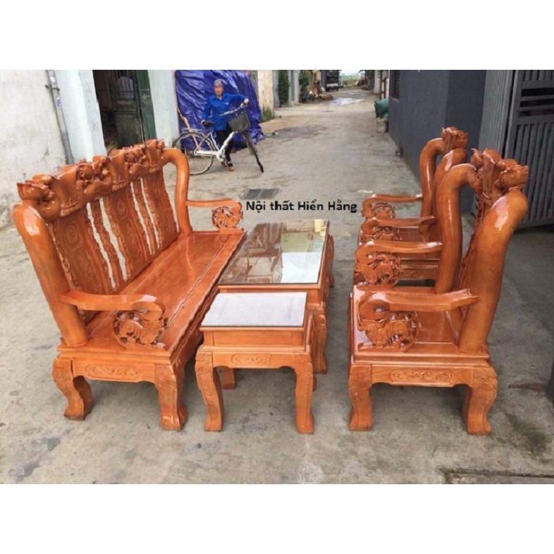 Bộ bàn ghế Minh Quốc Đào tay 12 gỗ sồi Nga