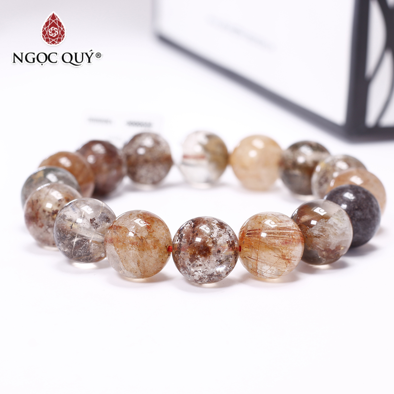 Vòng tay đá thạch anh ưu linh tóc cam 12mm mệnh hoả, thổ - Ngọc Quý Gemstones