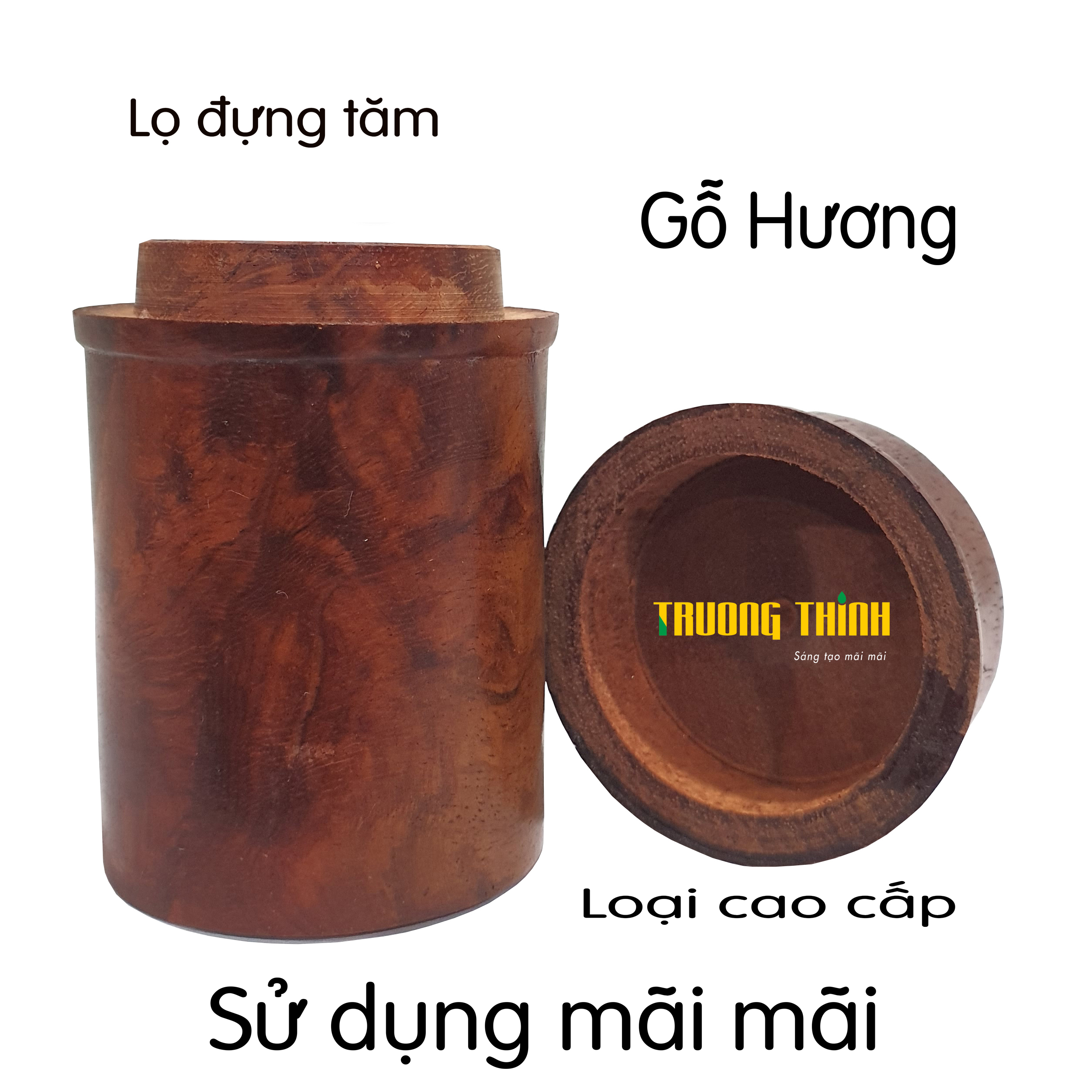 Lọ Đựng Tăm Bằng Gỗ Hương Cao Cấp Trường Thịnh Tiện Dụng Bền Đẹp Sang Trọng Tiết Kiệm – Hình Trụ Tròn.