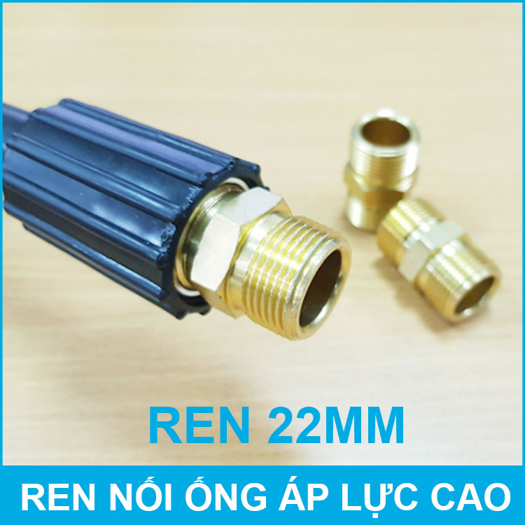 Ren nối ống dây áp lực cao ren 22mm