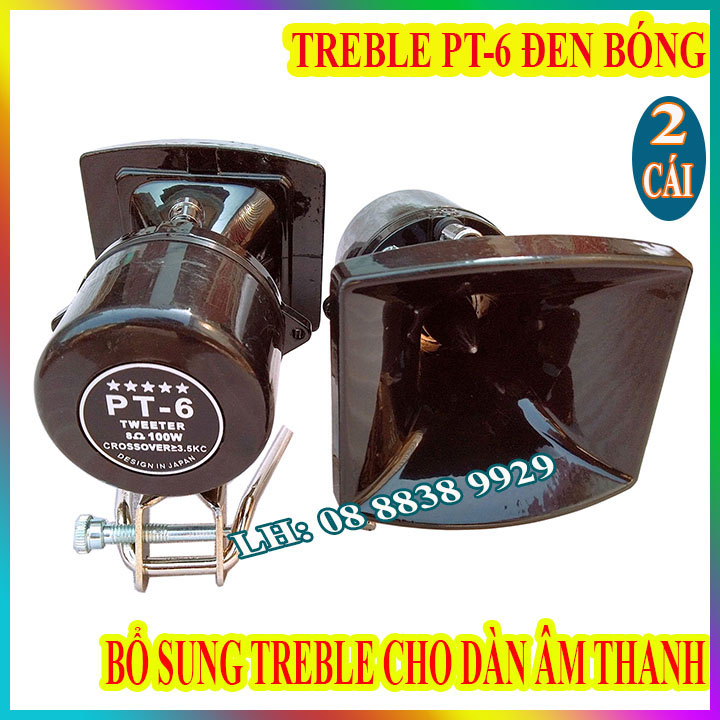 LOA TĂNG TREBLE PT6 ĐEN BÓNG KÈM TỤ 3,3MF  - GIÁ 2 LOA