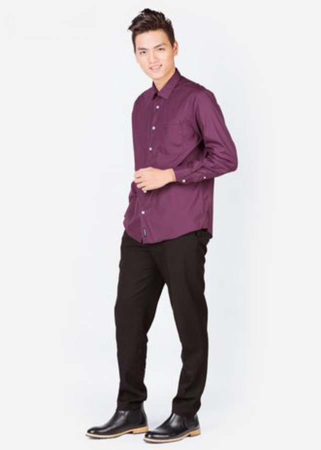 Áo sơ mi dài tay nam ALIGRO trơn basic chất liệu cotton cao cấp, thoáng mát , form dáng trẻ trung ALGS031