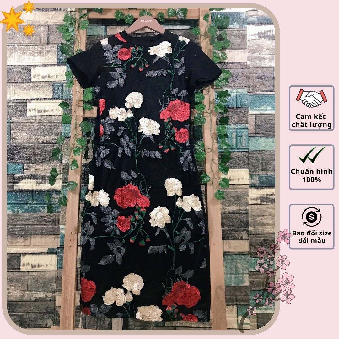 ĐẦM BODY THÊU HOA VI TÍNH SIÊU XINH - D103210