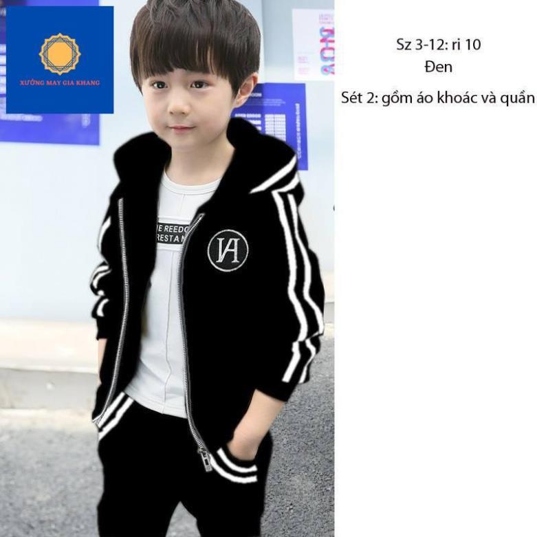 Đồ bộ quần áo khoác cho bé trai, bé gái dài tay chất da cá - Quần áo trẻ em - GiaKhang