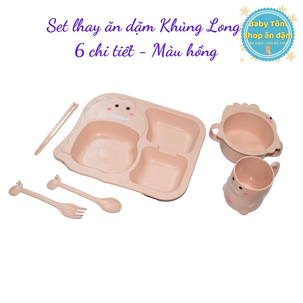 Set khay ăn dặm hình KHỦNG LONG 6 chi tiết