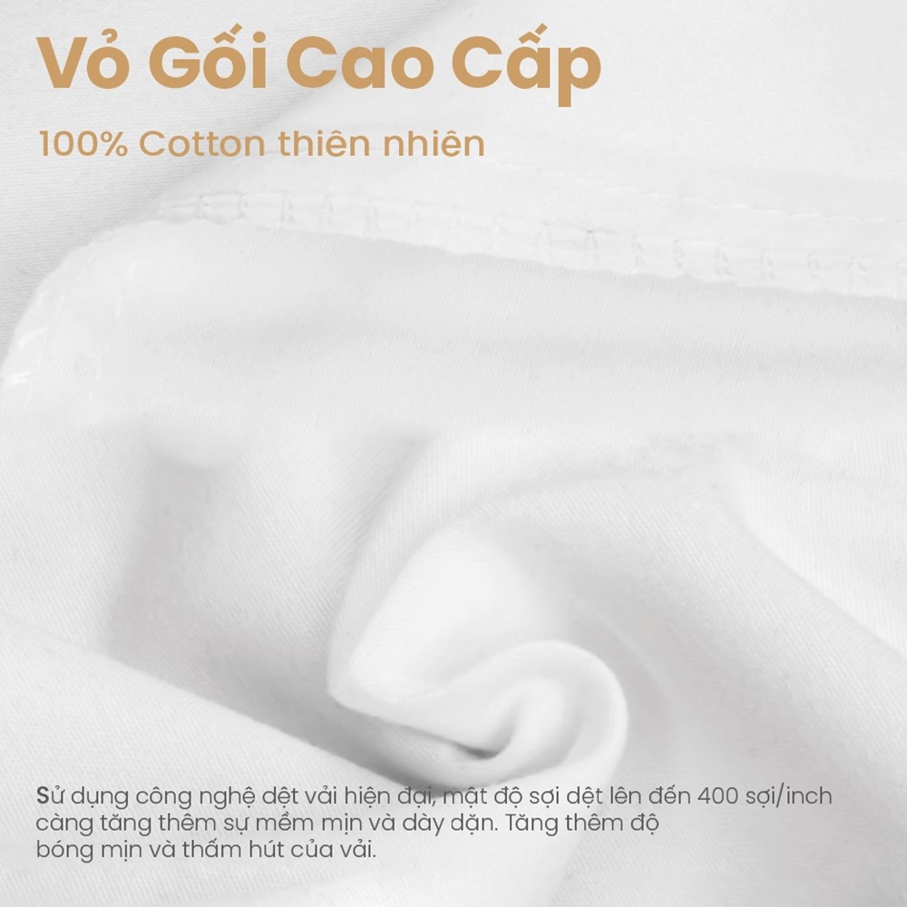 Vỏ gối cao cấp - Vỏ gối Cotton 100% - Tiêu chuẩn vỏ gối khách sạn 5 sao - Vỏ gối mát mẻ mịn màng