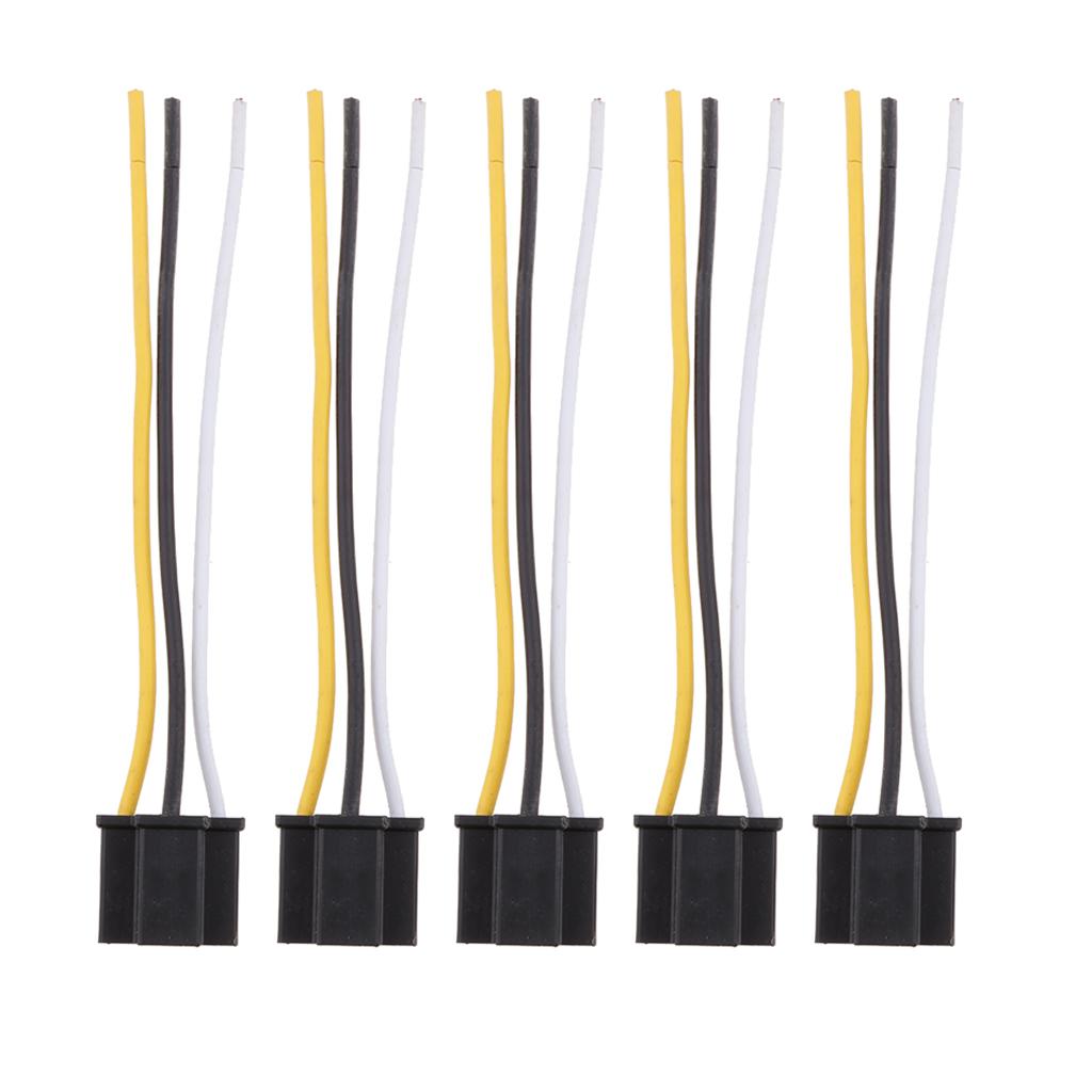 5pcs H4 Headlight Lamp Bulb Socket Extension Replacement Holder Wire Harness