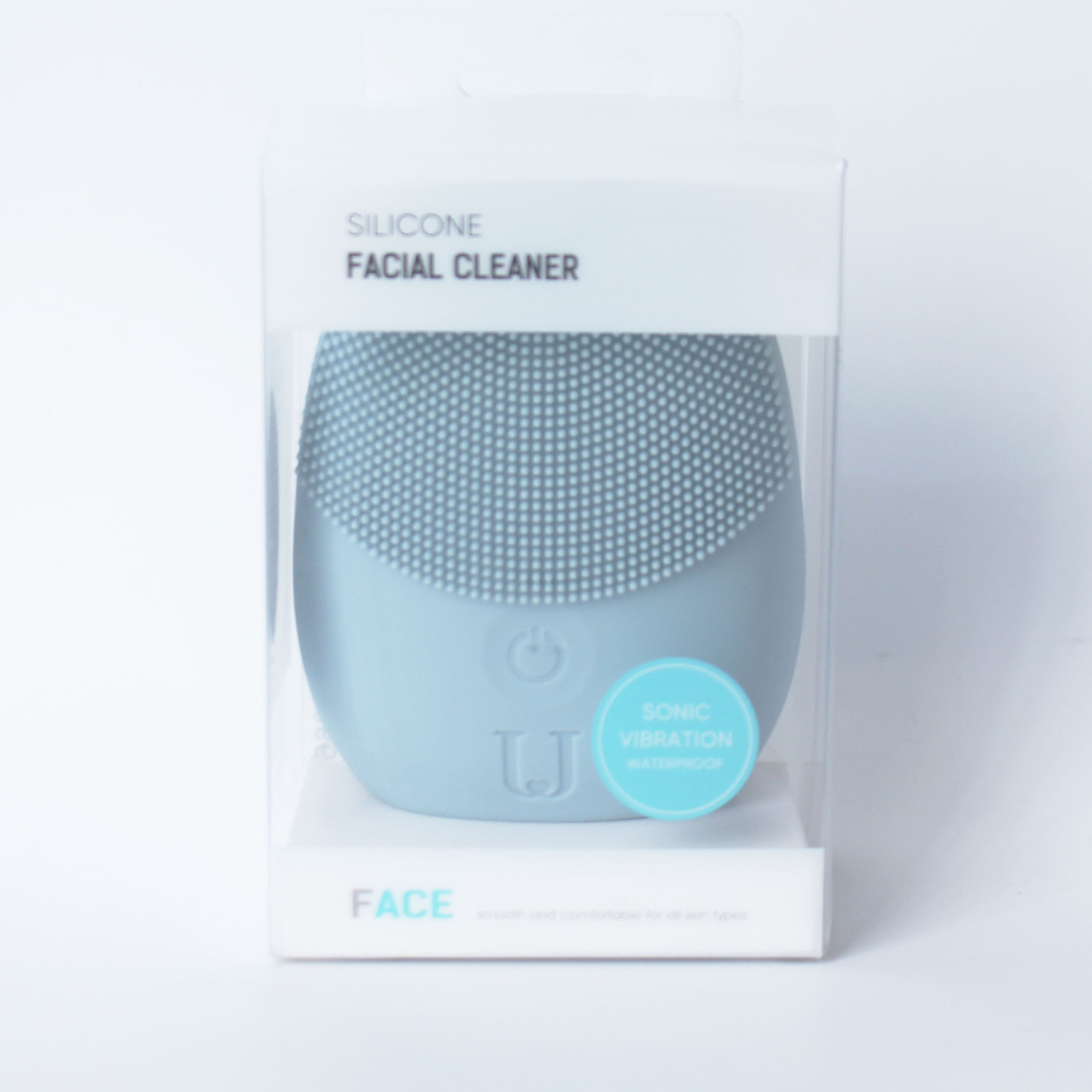 Máy rửa mặt silicone chạy pin MINISO SILICONE FACIAL CLEANER kết hợp làm sạch sâu và mát xa thư giãn nhờ xung động âm (xanh ngọc nhạt) chính hãng - MNS058