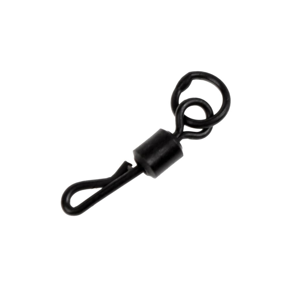 20Pcs Fishing Swivels Q-Shaped Quick Change Swivels Carp Rigs Matte Black 8#