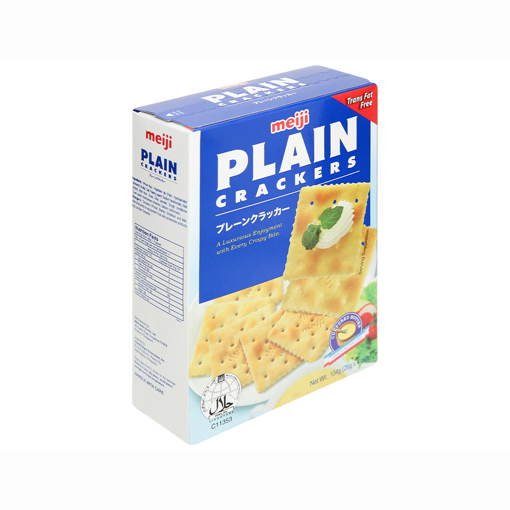 [Made in Singapore] Bánh Meiji Plain Crackers 104g